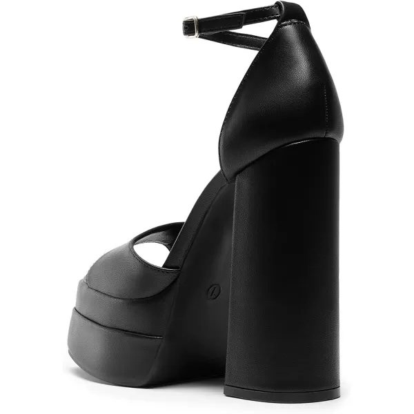 imageDREAM PAIRS High Heels Chunky Block Platform Heels for Women Ankle Strap Sexy Open Square Toe Heels Dressy Pumps SandalsBlack