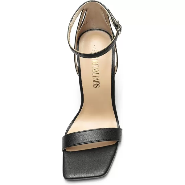 imageDREAM PAIRS High Heels Chunky Block Square Toe Heels for Women dressy Open Toe Heel SandalsBlackpu