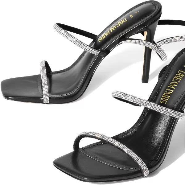 imageDREAM PAIRS High Heels Stilletos Heels for Women Strappy Gladiator Sexy Square Toe Heels Open Toe Heels Dressy Pumps SandalsBlack
