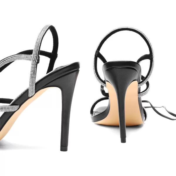 imageDREAM PAIRS High Heels Stilletos Heels for Women Strappy Gladiator Sexy Square Toe Heels Open Toe Heels Dressy Pumps SandalsBlack