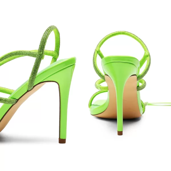 imageDREAM PAIRS High Heels Stilletos Heels for Women Strappy Gladiator Sexy Square Toe Heels Open Toe Heels Dressy Pumps SandalsGreen