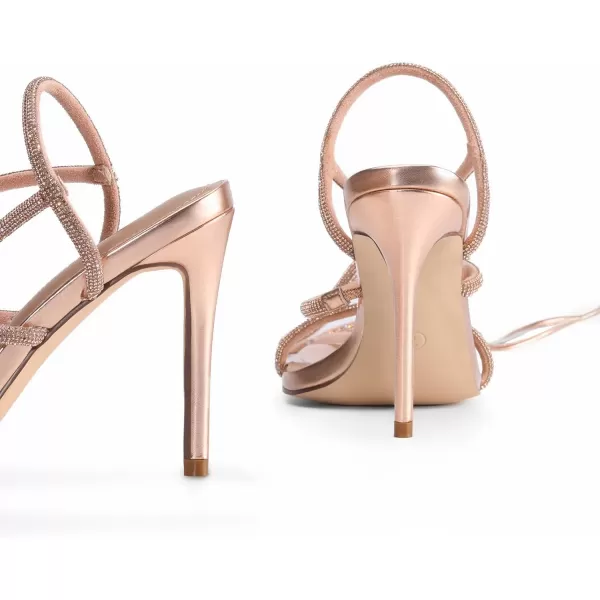 imageDREAM PAIRS High Heels Stilletos Heels for Women Strappy Gladiator Sexy Square Toe Heels Open Toe Heels Dressy Pumps SandalsRoseGold