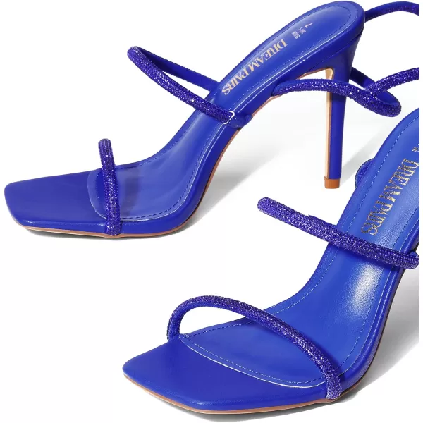 imageDREAM PAIRS High Heels Stilletos Heels for Women Strappy Gladiator Sexy Square Toe Heels Open Toe Heels Dressy Pumps SandalsRoyal Blue