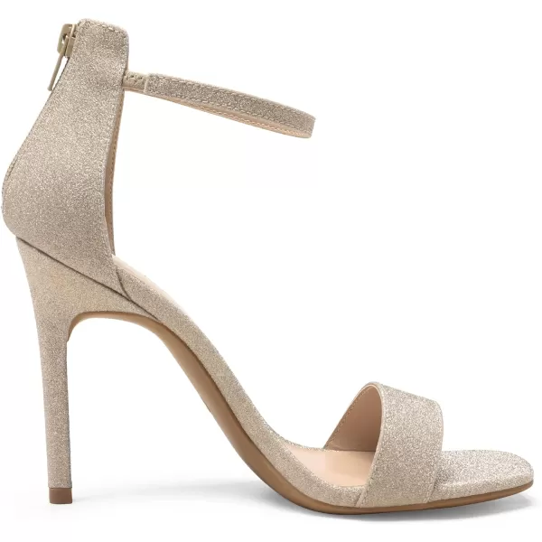 imageDREAM PAIRS High Heels Stillettos Square Toe Heels for Women Ankle Strap Heels Sexy Comfort Strappy Dress Shoes Wedding Bridal Pumps SandalsGoldGlitter