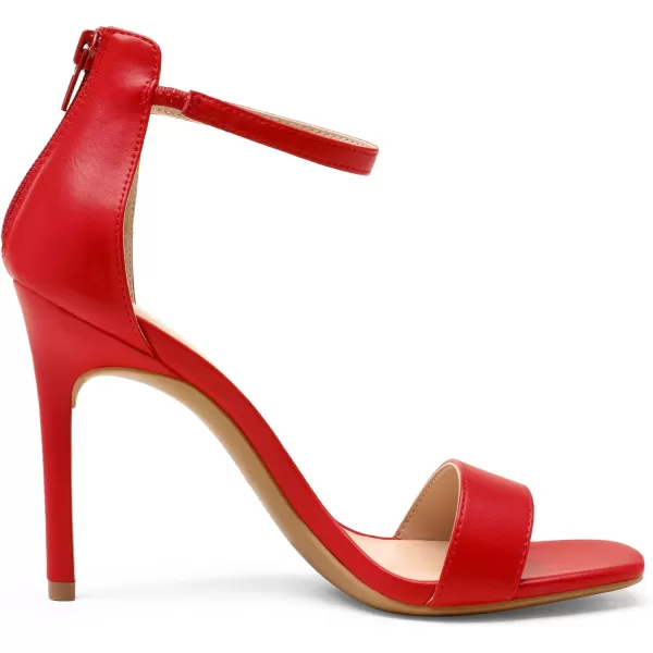 imageDREAM PAIRS High Heels Stillettos Square Toe Heels for Women Ankle Strap Heels Sexy Comfort Strappy Dress Shoes Wedding Bridal Pumps SandalsRedPu