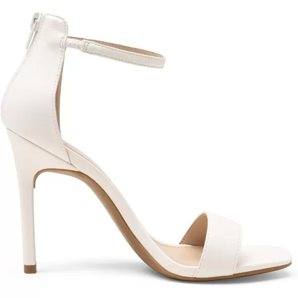 imageDREAM PAIRS High Heels Stillettos Square Toe Heels for Women Ankle Strap Heels Sexy Comfort Strappy Dress Shoes Wedding Bridal Pumps SandalsWhitePu