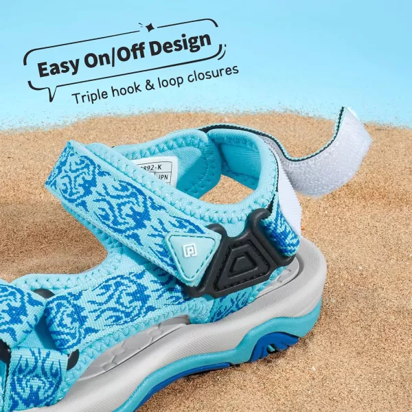 imageDREAM PAIRS Kids Adventurous LightWeight Adjustable Straps Summer Sandals ToddlerLittle KidBig KidBaby Blue2