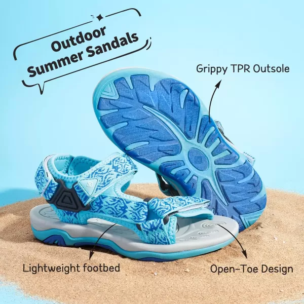 imageDREAM PAIRS Kids Adventurous LightWeight Adjustable Straps Summer Sandals ToddlerLittle KidBig KidBaby Blue2