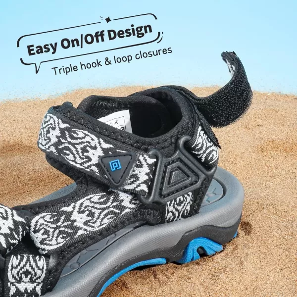 imageDREAM PAIRS Kids Adventurous LightWeight Adjustable Straps Summer Sandals ToddlerLittle KidBig KidBlack Blue2