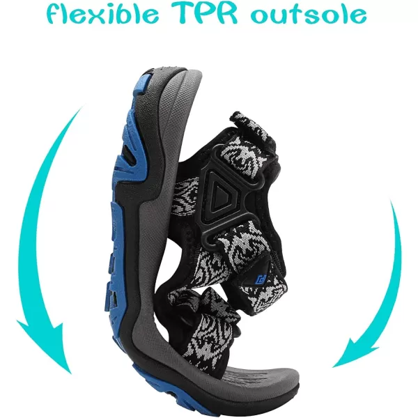 imageDREAM PAIRS Kids Adventurous LightWeight Adjustable Straps Summer Sandals ToddlerLittle KidBig KidBlack Blue2