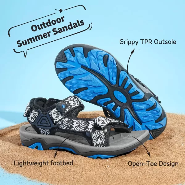 imageDREAM PAIRS Kids Adventurous LightWeight Adjustable Straps Summer Sandals ToddlerLittle KidBig KidBlack Blue2