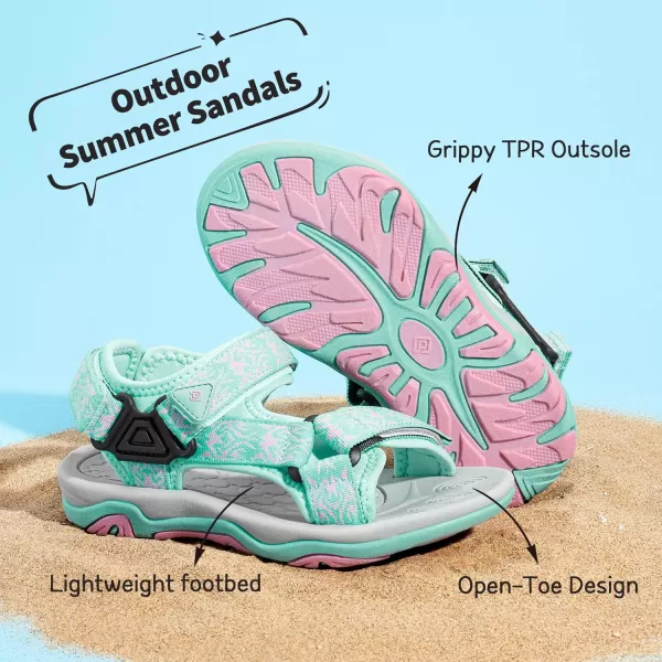 imageDREAM PAIRS Kids Adventurous LightWeight Adjustable Straps Summer Sandals ToddlerLittle KidBig KidMint Pink2