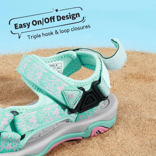 imageDREAM PAIRS Kids Adventurous LightWeight Adjustable Straps Summer Sandals ToddlerLittle KidBig KidMint Pink2