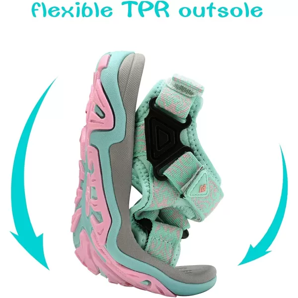 imageDREAM PAIRS Kids Adventurous LightWeight Adjustable Straps Summer Sandals ToddlerLittle KidBig KidMint Pink2