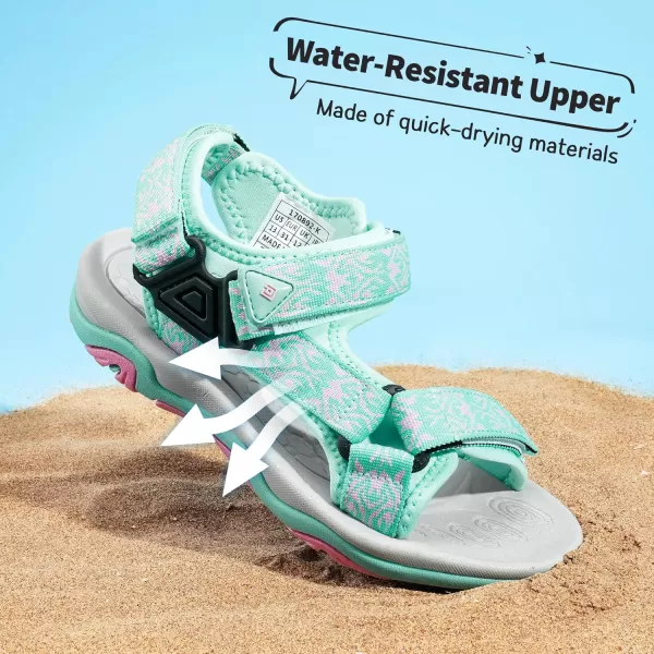 imageDREAM PAIRS Kids Adventurous LightWeight Adjustable Straps Summer Sandals ToddlerLittle KidBig KidMint Pink2