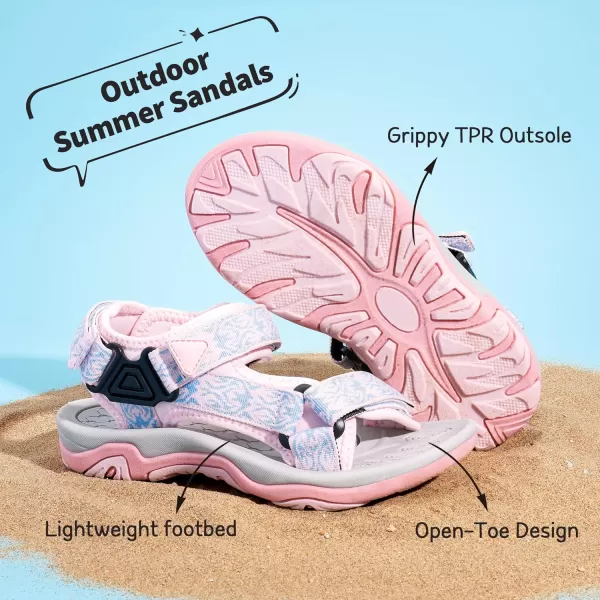imageDREAM PAIRS Kids Adventurous LightWeight Adjustable Straps Summer Sandals ToddlerLittle KidBig KidPink