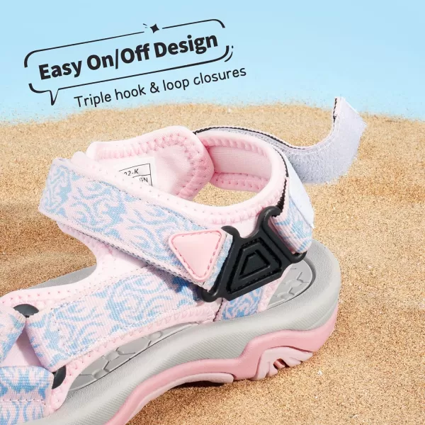 imageDREAM PAIRS Kids Adventurous LightWeight Adjustable Straps Summer Sandals ToddlerLittle KidBig KidPink