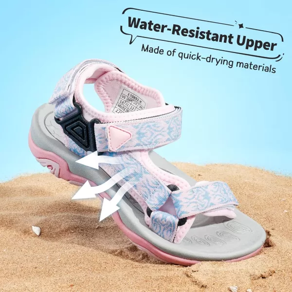 imageDREAM PAIRS Kids Adventurous LightWeight Adjustable Straps Summer Sandals ToddlerLittle KidBig KidPink