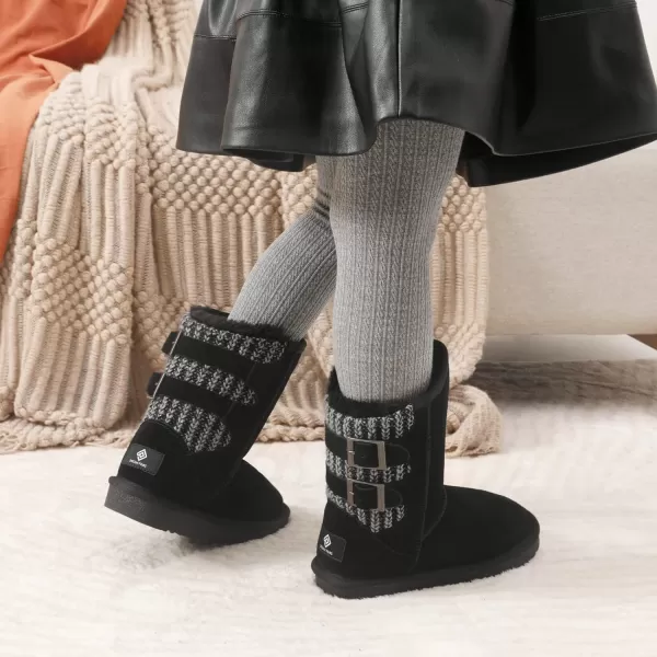imageDREAM PAIRS Kids Faux Fur Lined Mid Calf Winter Snow BootsBlack