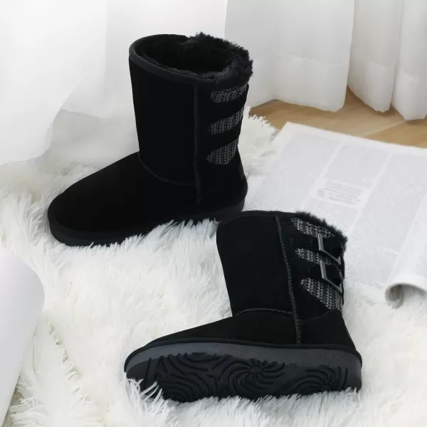 imageDREAM PAIRS Kids Faux Fur Lined Mid Calf Winter Snow BootsBlack