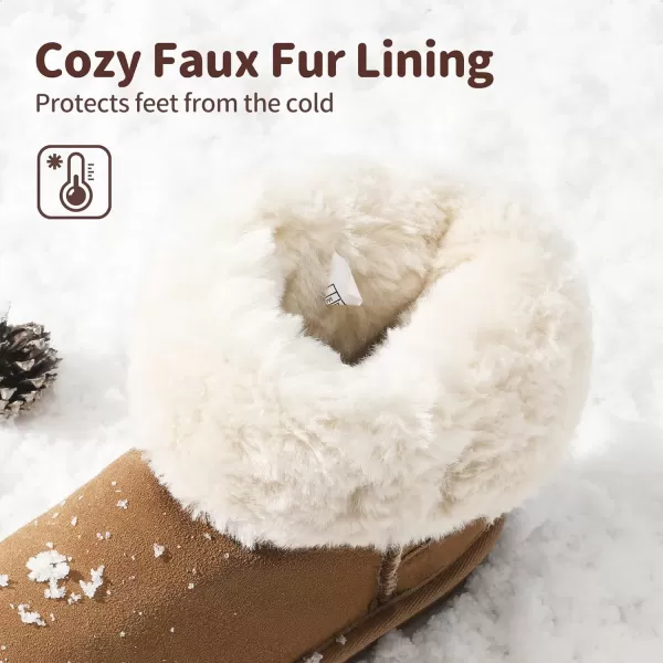 imageDREAM PAIRS Kids Faux Fur Lined Mid Calf Winter Snow BootsChesnut