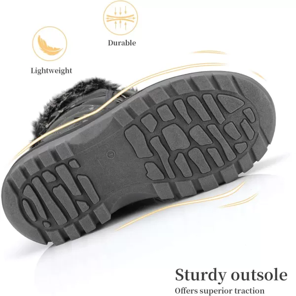 imageDREAM PAIRS Kids Insulated Waterproof Winter Snow BootsBlackGrey