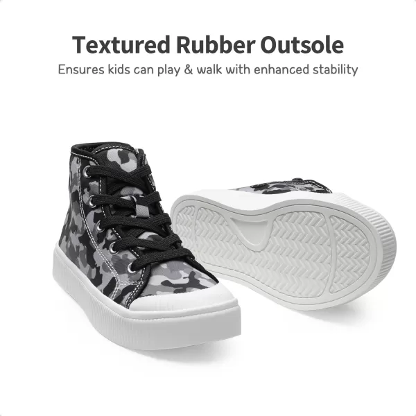 imageDREAM PAIRS Kids Little Boys Girls Hi Sneakers Canvas High Top Shoes Casual Walking ShoesBlack Camo
