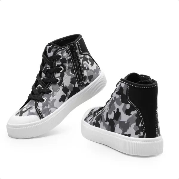 imageDREAM PAIRS Kids Little Boys Girls Hi Sneakers Canvas High Top Shoes Casual Walking ShoesBlack Camo