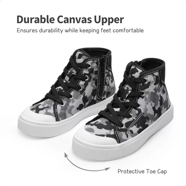 imageDREAM PAIRS Kids Little Boys Girls Hi Sneakers Canvas High Top Shoes Casual Walking ShoesBlack Camo