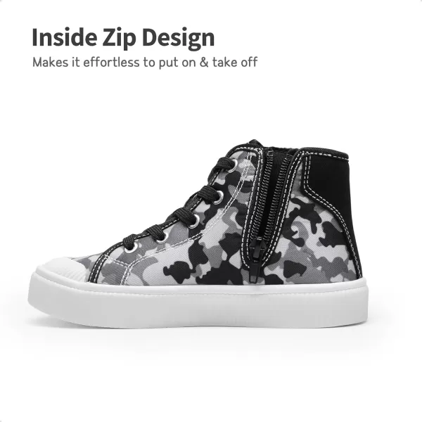 imageDREAM PAIRS Kids Little Boys Girls Hi Sneakers Canvas High Top Shoes Casual Walking ShoesBlack Camo