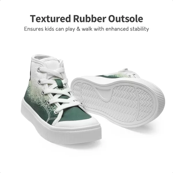 imageDREAM PAIRS Kids Little Boys Girls Hi Sneakers Canvas High Top Shoes Casual Walking ShoesGreenWhite