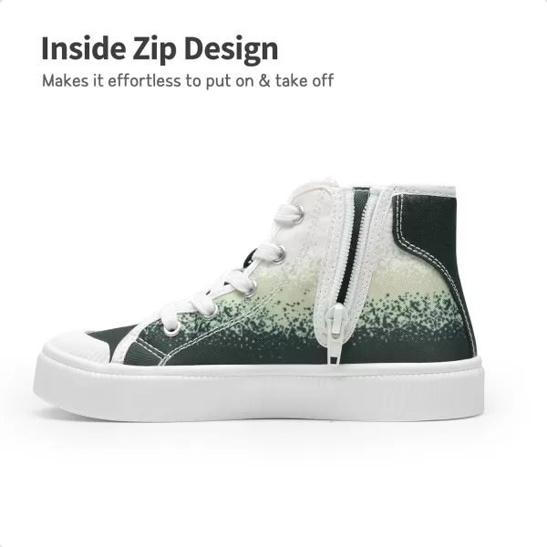 imageDREAM PAIRS Kids Little Boys Girls Hi Sneakers Canvas High Top Shoes Casual Walking ShoesGreenWhite