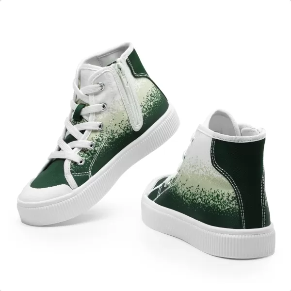 imageDREAM PAIRS Kids Little Boys Girls Hi Sneakers Canvas High Top Shoes Casual Walking ShoesGreenWhite
