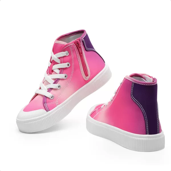 imageDREAM PAIRS Kids Little Boys Girls Hi Sneakers Canvas High Top Shoes Casual Walking ShoesHot PinkPurple