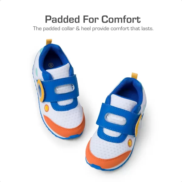 imageDREAM PAIRS Kids Sneakers Toddler Boys Girls Shoes UnisexChild Sneakers NonSlip Walking Shoes for Little Kids with Hook and LoopWhiteBlue