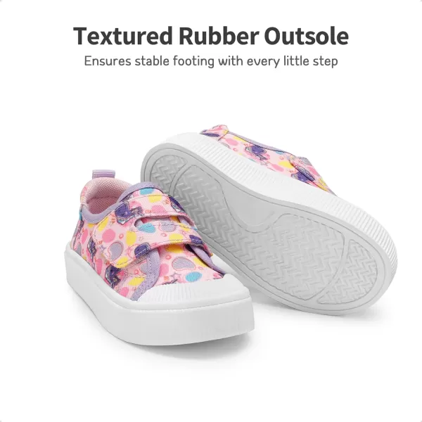 imageDREAM PAIRS Kids Toddler Sneakers Little Boys Girls Cartoon Canvas Shoes Hook and Loops Casual Walking ShoesPink