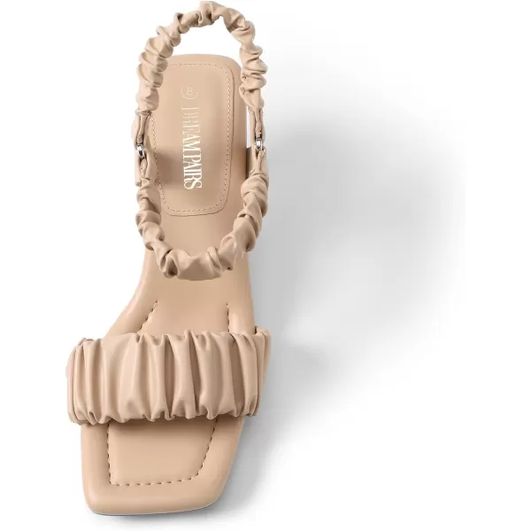 imageDREAM PAIRS Kitten Heels for Women Comfortable Low Heels Sandals Suqare Open Toe Cute Wedding Party Evening Prom Dance Strap Dress Pump Sandals ShoesNude