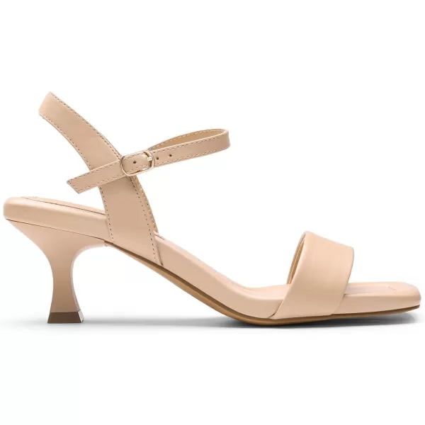 imageDREAM PAIRS Kitten Heels for Women Comfortable Low Heels Sandals Suqare Open Toe Cute Wedding Party Evening Prom Dance Strap Dress Pump Sandals ShoesNude1