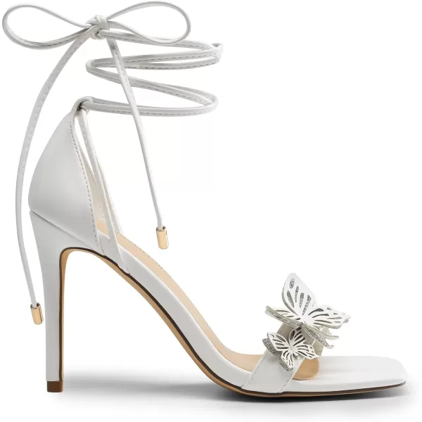 imageDREAM PAIRS Lace Up High Heels Stilletos Heels for Women Strappy Gladiator Sexy Open Square Toe Heels Fashion Dressy Heels Wedding Bridal Pumps Sandals ShoesWhitepu