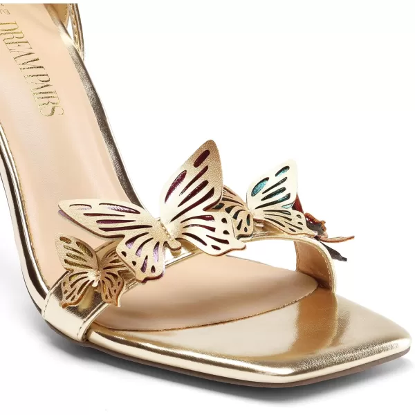 imageDREAM PAIRS Lace Up High Heels Stilletos Heels for Women Strappy Gladiator Sexy Open Square Toe Heels Fashion Dressy Heels Wedding Bridal Pumps Sandals ShoesGoldpu