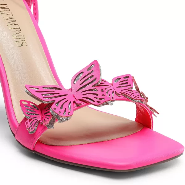 imageDREAM PAIRS Lace Up High Heels Stilletos Heels for Women Strappy Gladiator Sexy Open Square Toe Heels Fashion Dressy Heels Wedding Bridal Pumps Sandals ShoesHot Pinkpu