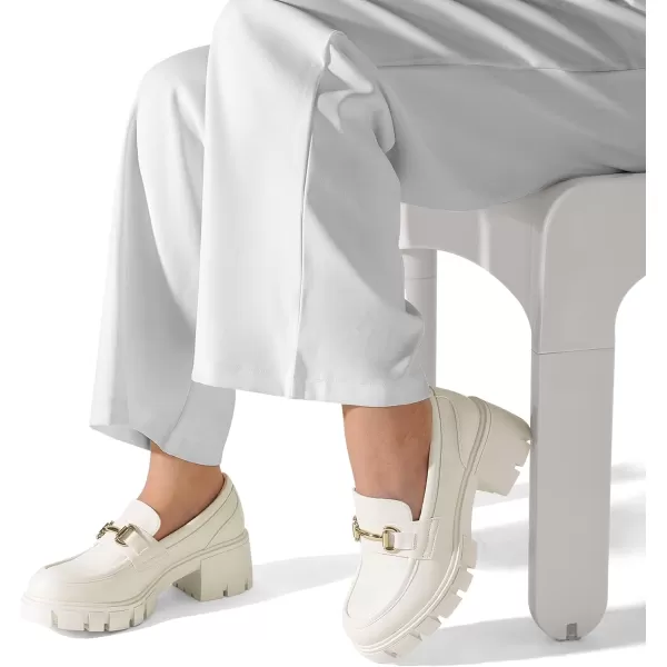 imageDREAM PAIRS Loafers for Women Platform Chunky Loafers amp Slip On Casual ShoesBeige