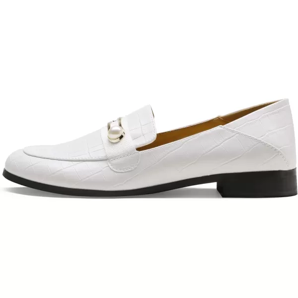imageDREAM PAIRS Loafers for Women Slip On Comfortable Round Toe Casual Fashion Flats Driving ShoesBeige White StonePu