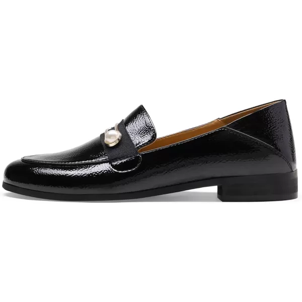 imageDREAM PAIRS Loafers for Women Slip On Comfortable Round Toe Casual Fashion Flats Driving ShoesBlackPatentLeather