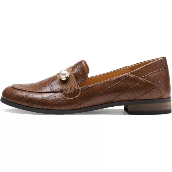 imageDREAM PAIRS Loafers for Women Slip On Comfortable Round Toe Casual Fashion Flats Driving ShoesTan StonePu