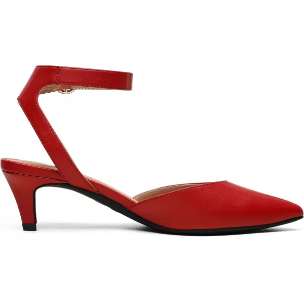 imageDREAM PAIRS Low Heels for Women Wedding Dress Closed Toe Pump ShoesFireRed
