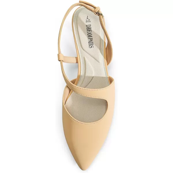 imageDREAM PAIRS Low Kitten Heels for Women Slingback Adjustable Strap Pointed Toe Wedding Dress Closed Toe Pumps Comfort Prom ShoesNudenubuck