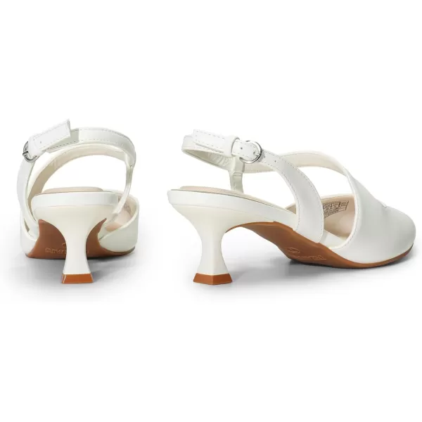 imageDREAM PAIRS Low Kitten Heels for Women Slingback Adjustable Strap Pointed Toe Wedding Dress Closed Toe Pumps Comfort Prom ShoesWhitepu