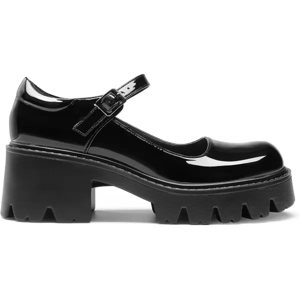 imageDREAM PAIRS Mary Janes Shoes Women Platform Low Heel Chunky Pumps Round Toe Ankle StrapBlack
