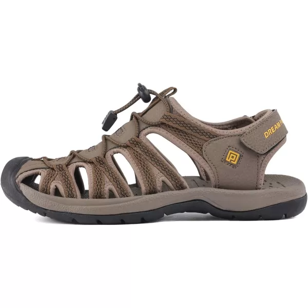imageDREAM PAIRS Mens 160912MNEW Adventurous Summer Outdoor SandalsKhaki Yellow